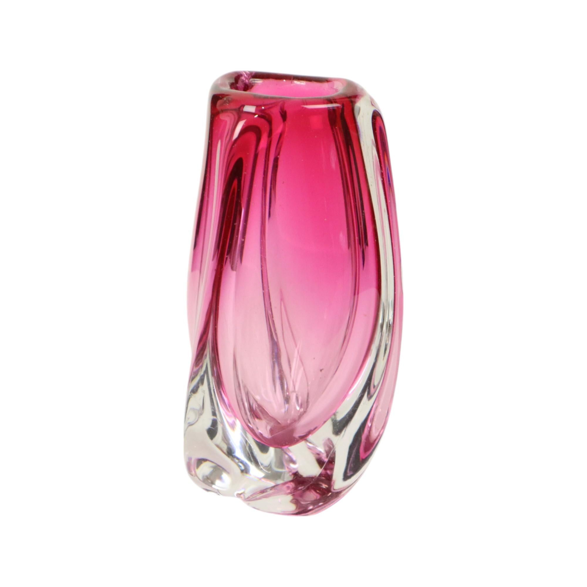 Cast Small Purple Vase Val Saint Lambert René Delvenne Design 20cm For Sale