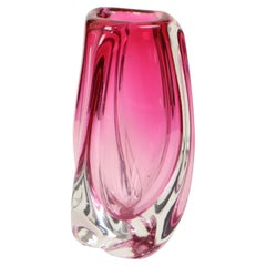 Small Purple Vase Val Saint Lambert René Delvenne Design 20cm