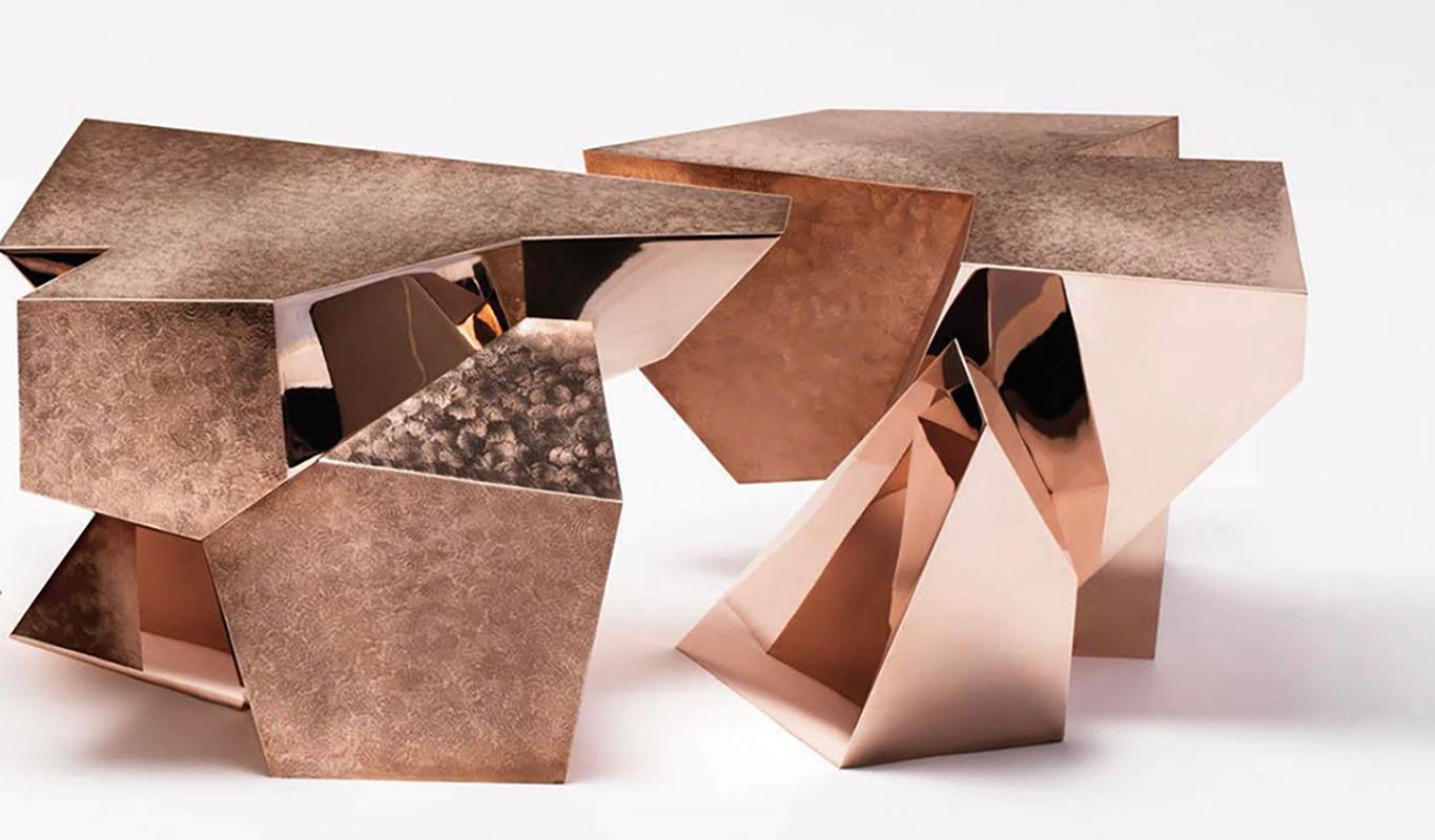 Espagnol Ensemble de trois tables basses en quartz en vente