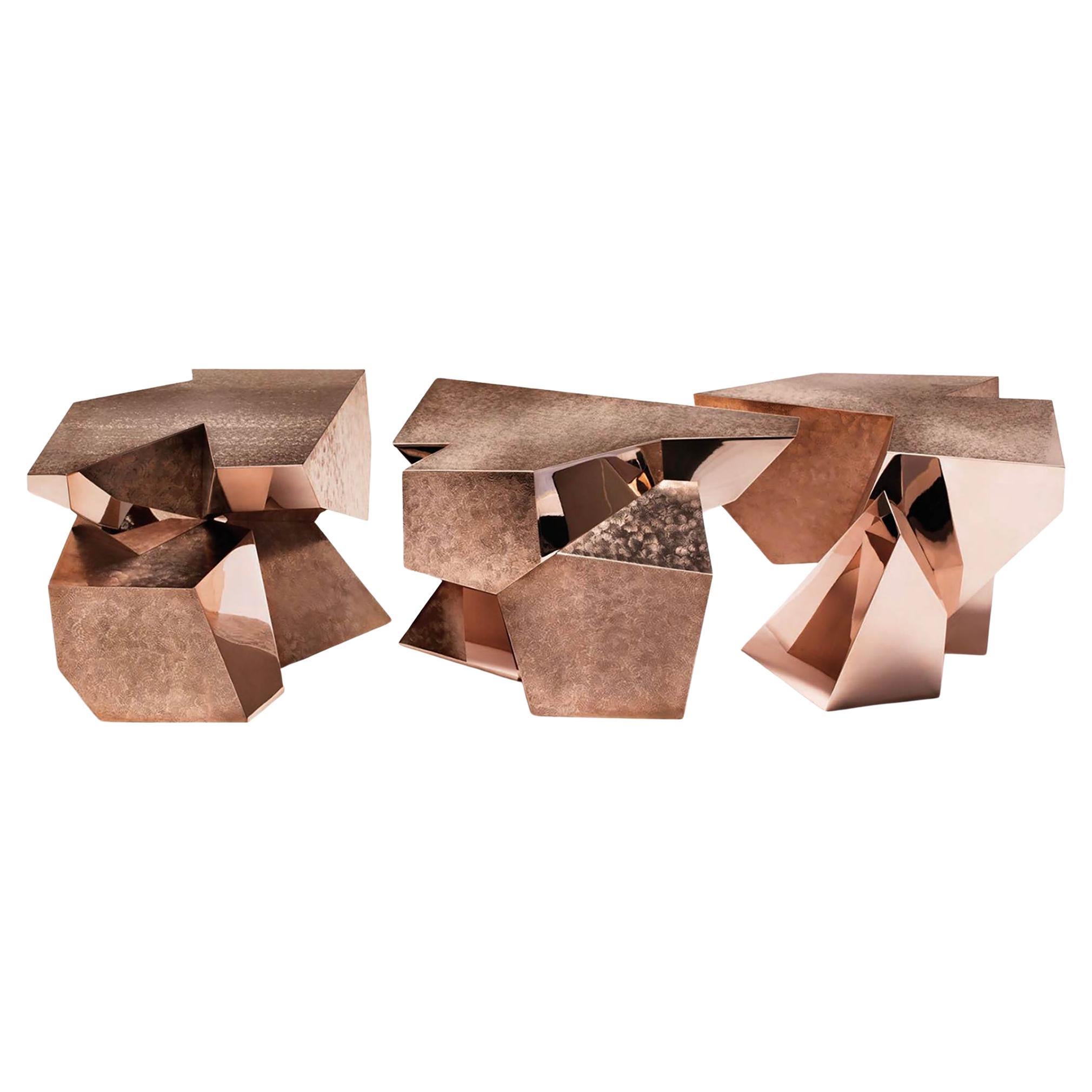 Small Quartz Low Table Set of Three