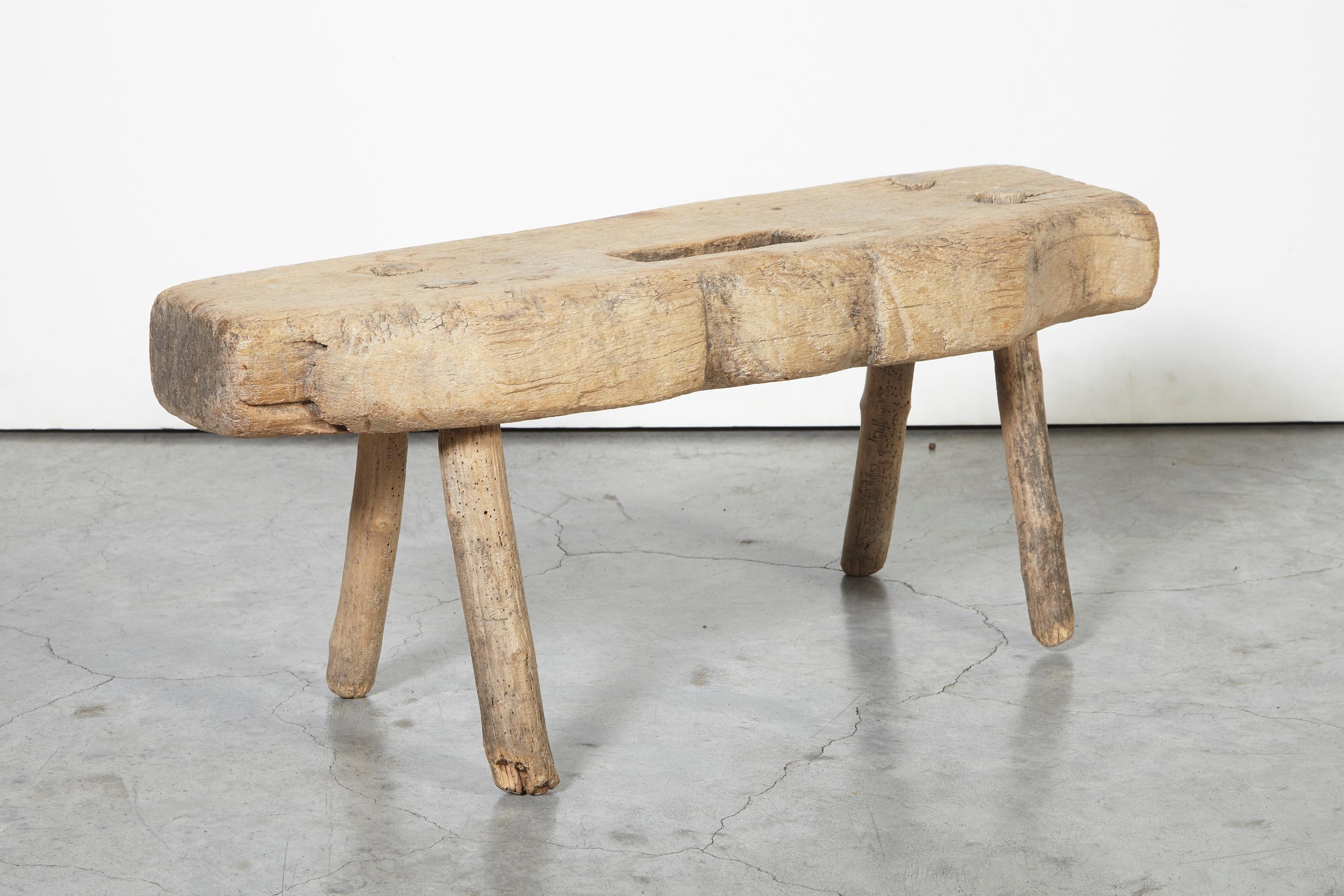 Small Quirky Primitive Stool In Good Condition In New York, NY
