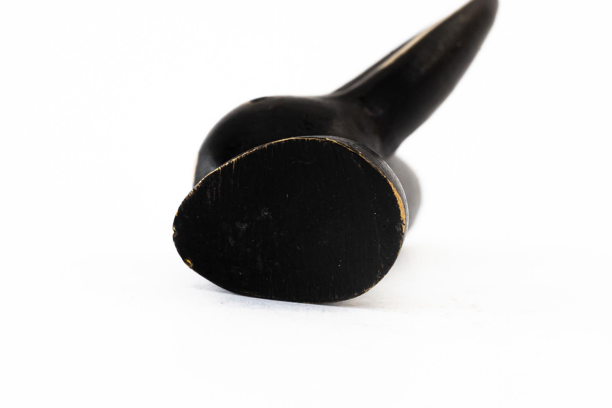 Blackened Small rabbit figurine  by walter bosse vienna around 1950s For Sale