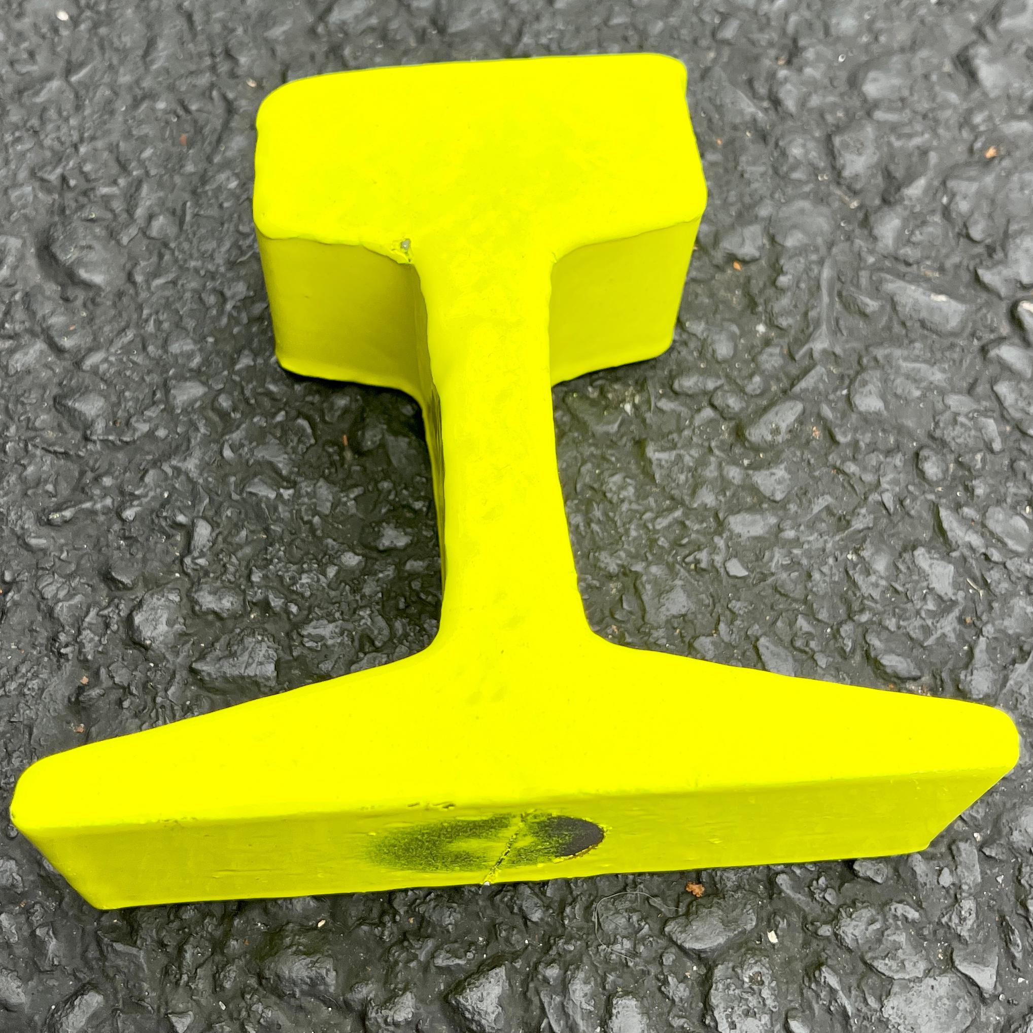 20th Century Small Rail Paper Weight Fragment in Bright Sunshine Yellow For Sale