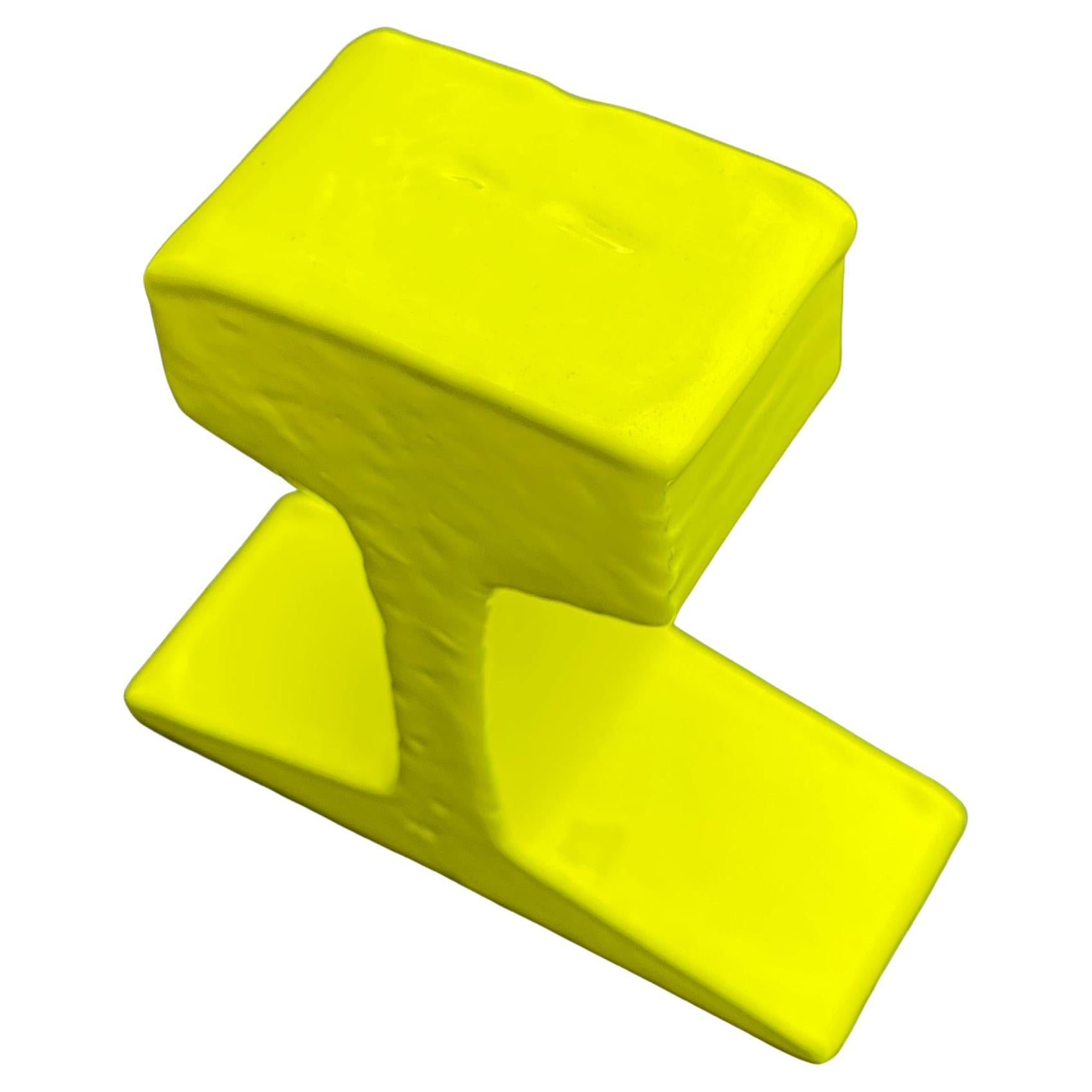 Small Rail Paper Weight Fragment in Bright Sunshine Yellow For Sale