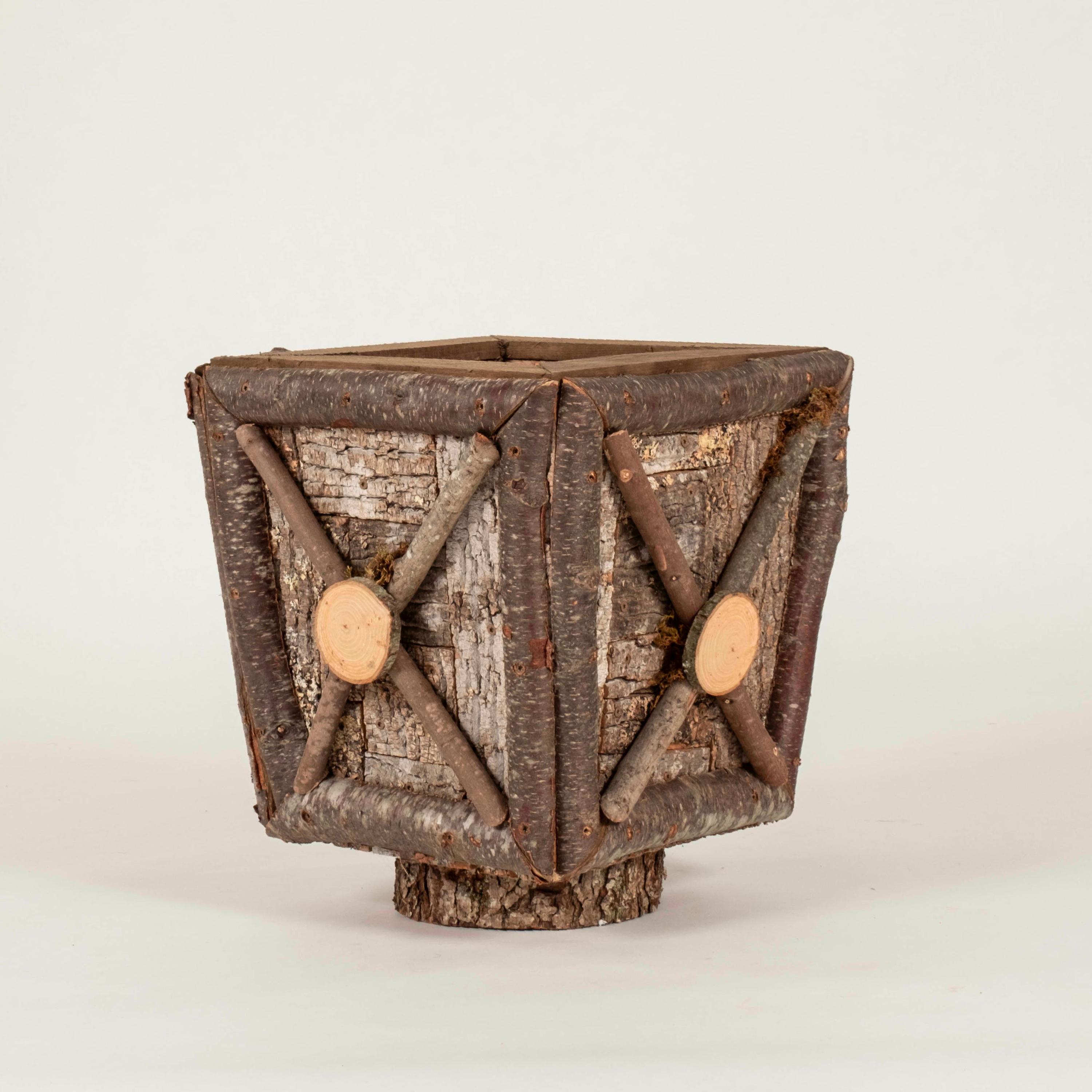 Small Trophy Woodlands planter vase hand-crafted by artist Raleigh Adams using kiln-dried hardwoods sourced from the Appalachian Mountains. These pieces are inspired by the forms and proportions of classical art and architecture, and feature a