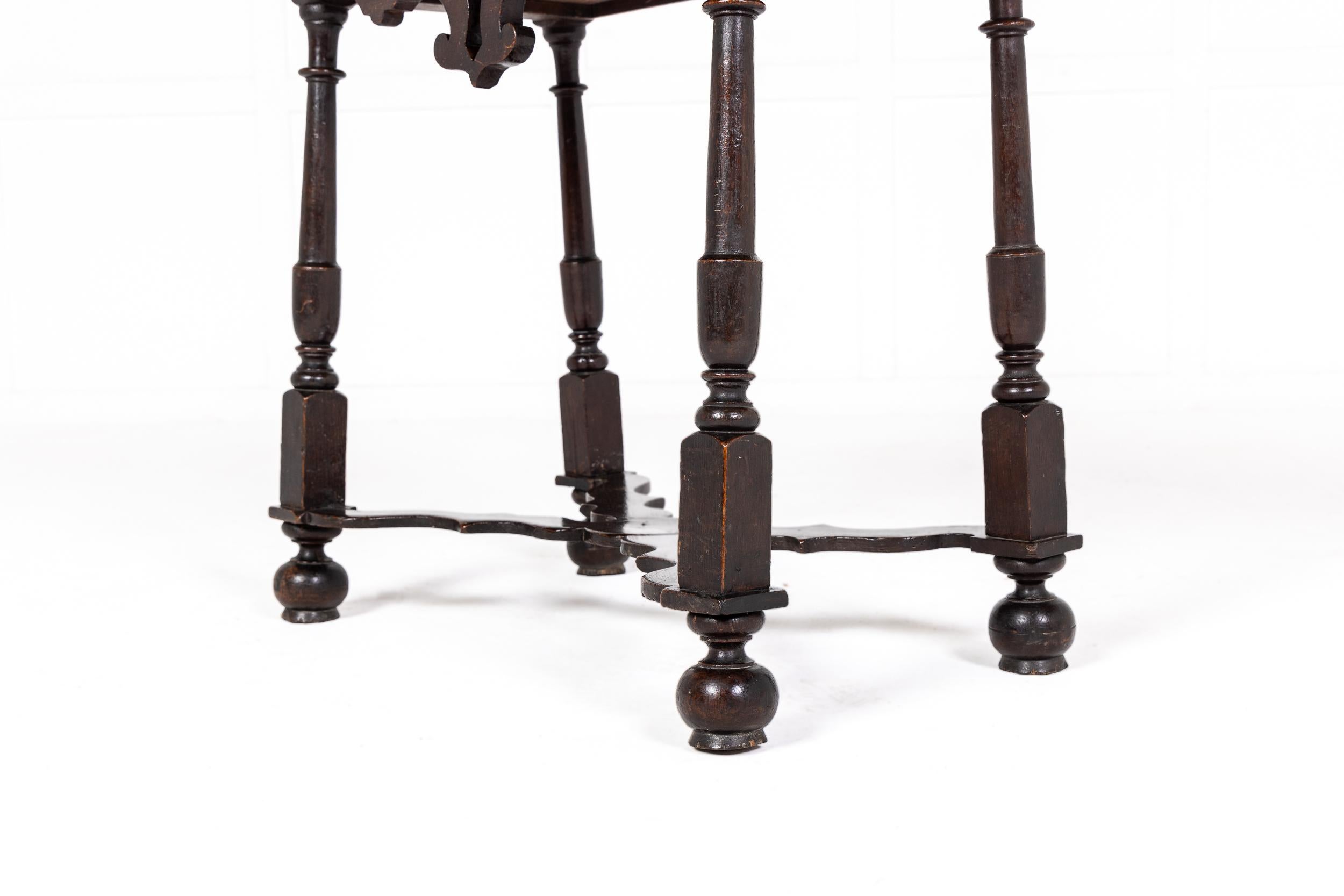 Small, Rare 17th Century English Oak Occasional Table 5