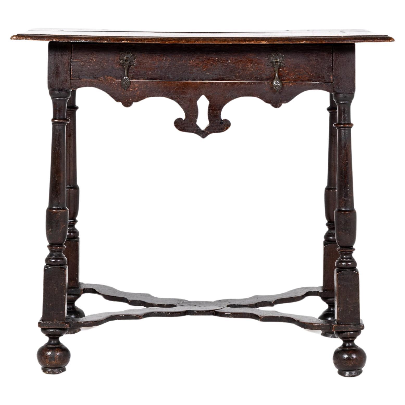 Small, Rare 17th Century English Oak Occasional Table For Sale