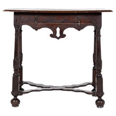 Antique Small, Rare 17th Century English Oak Occasional Table