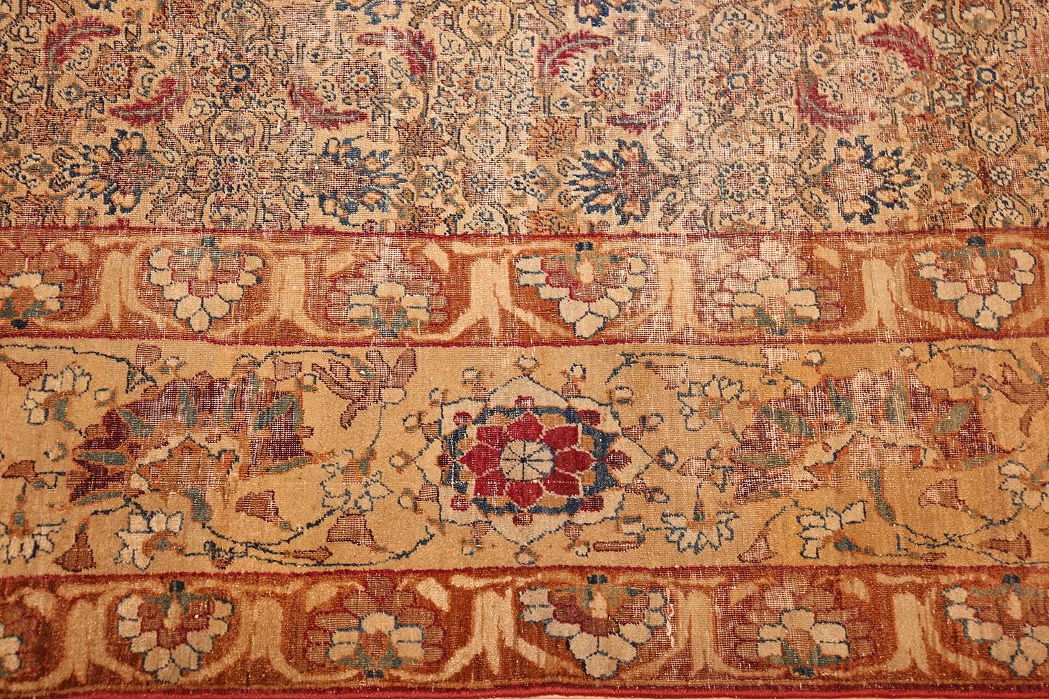 19th Century Small Rare Antique Persian Kerman Rug. Size: 5 ft x 7 ft (1.52 m x 2.13 m)