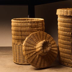 Small Rattan Basket with Lid, by J'Jute