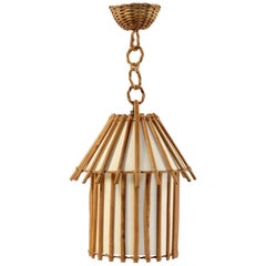 Small Rattan Lantern Attributed to Louis Sognot, 1950 Small Rattan Lantern Attributed to Louis Sognot, 1950