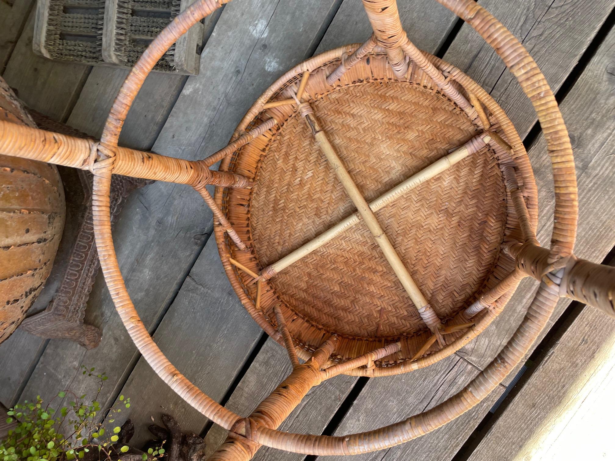20th Century Small rattan table For Sale