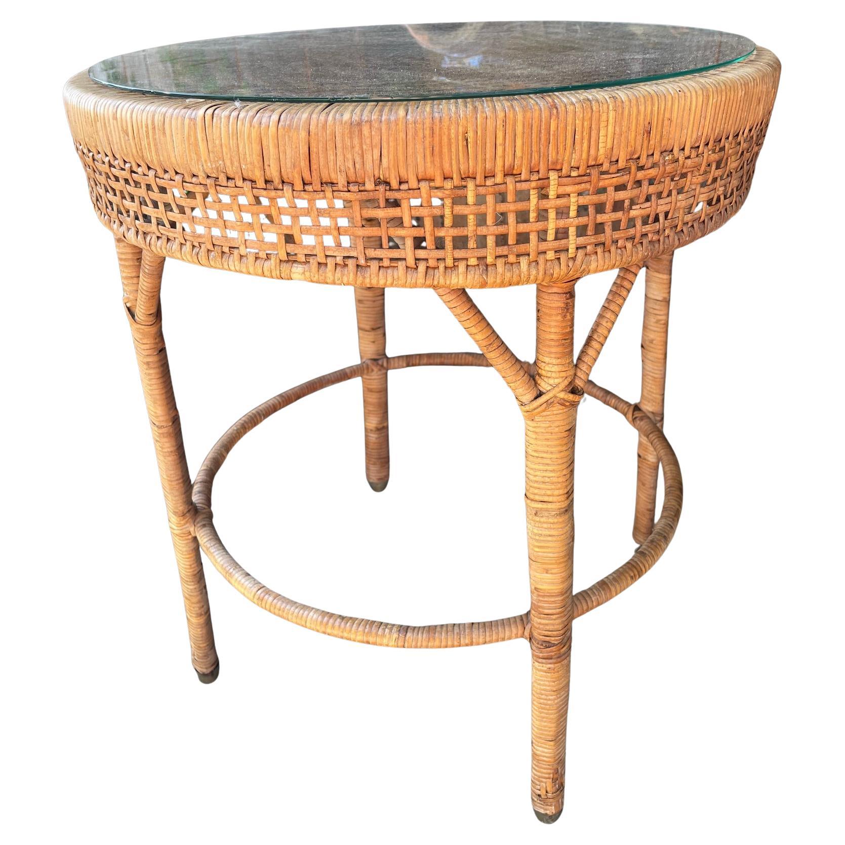 Small rattan table For Sale