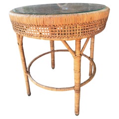 Vintage Small rattan table