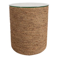 Small Rattan Wrapped Side Table