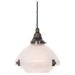 Small Reclaimed Holophane Two Part Pendant Light