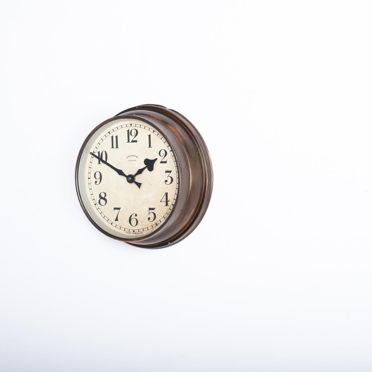 Spun Small Reclaimed Industrial Copper Wall Clock by Synchronome
