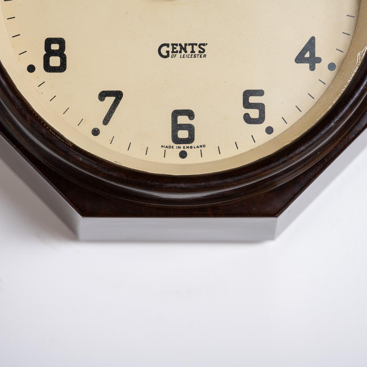 Small Reclaimed Octagonal Bakelite Wall Clock by Gents of Leicester For Sale 6