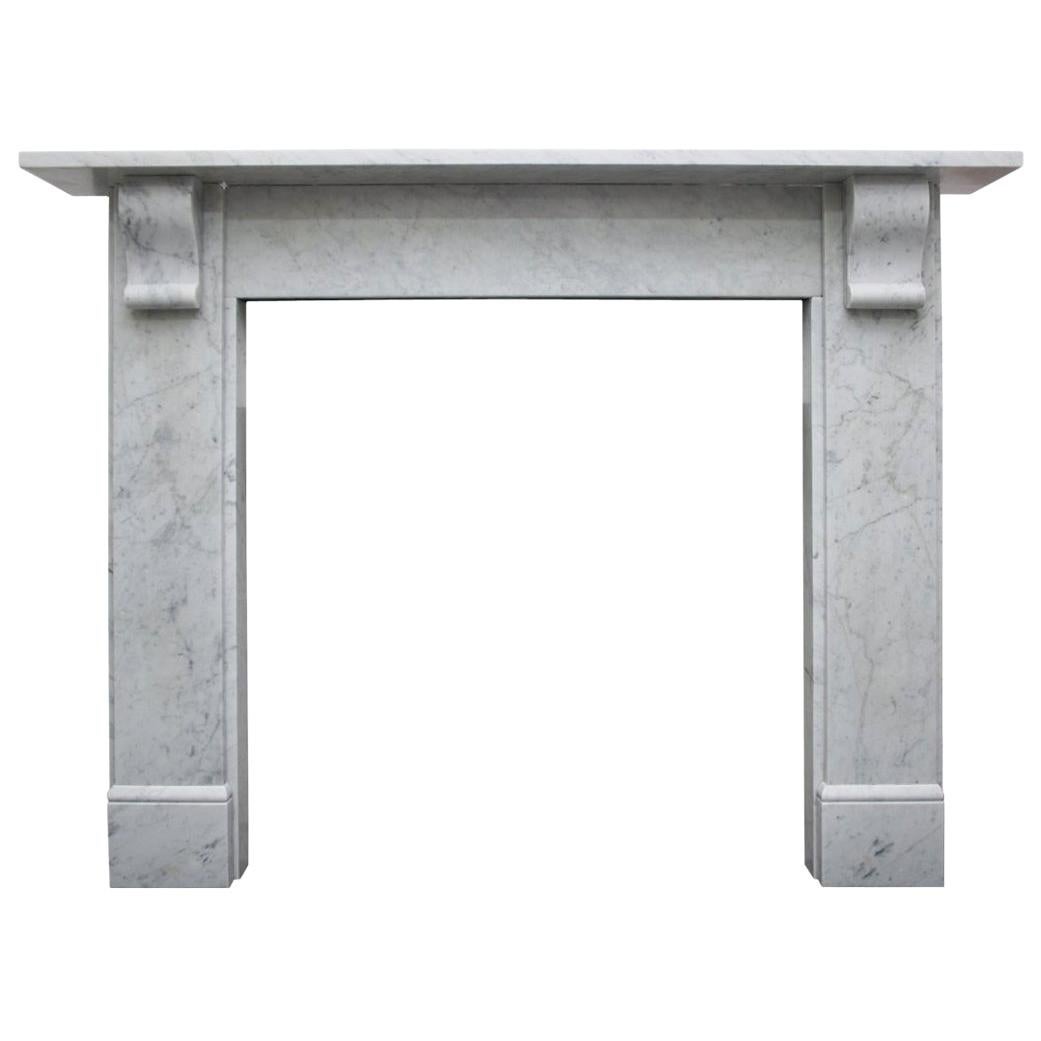 Small Reclaimed Victorian Carrara Marble Fireplace Surround