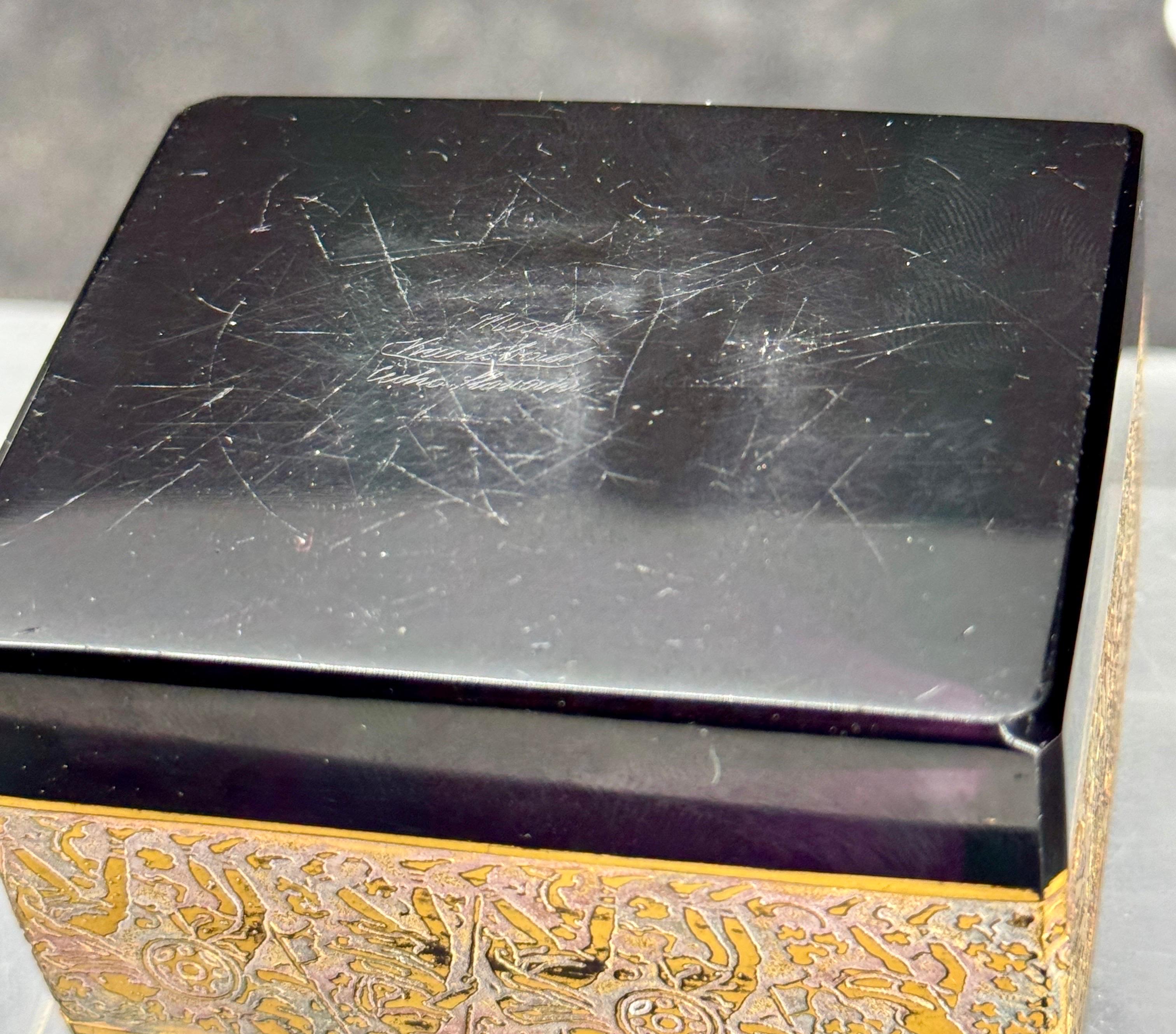 Small Rectangular Amethyst Glass Moser Karlsbad Jewelry Box, signed For Sale 2