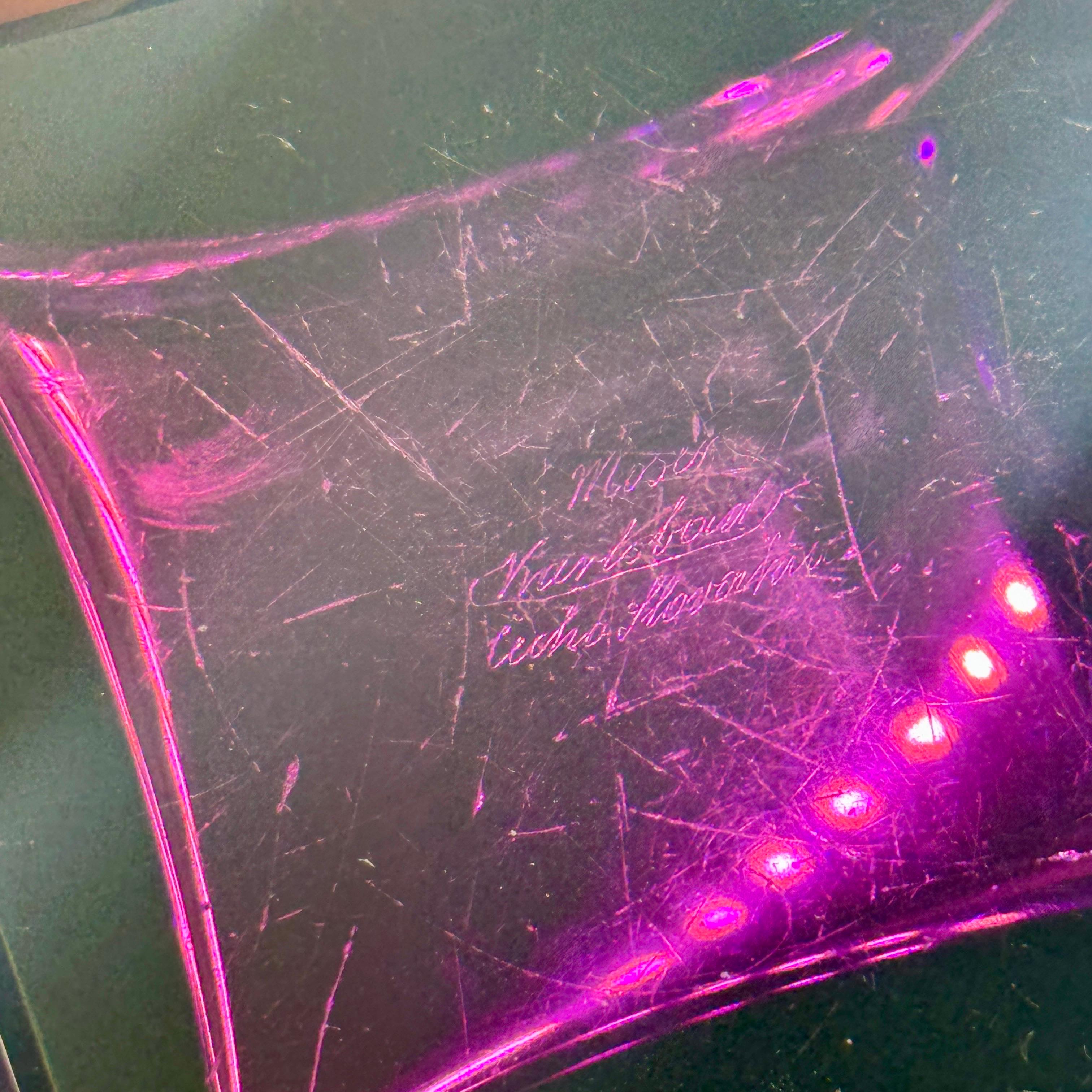 Art Deco Small Rectangular Amethyst Glass Moser Karlsbad Jewelry Box, signed For Sale