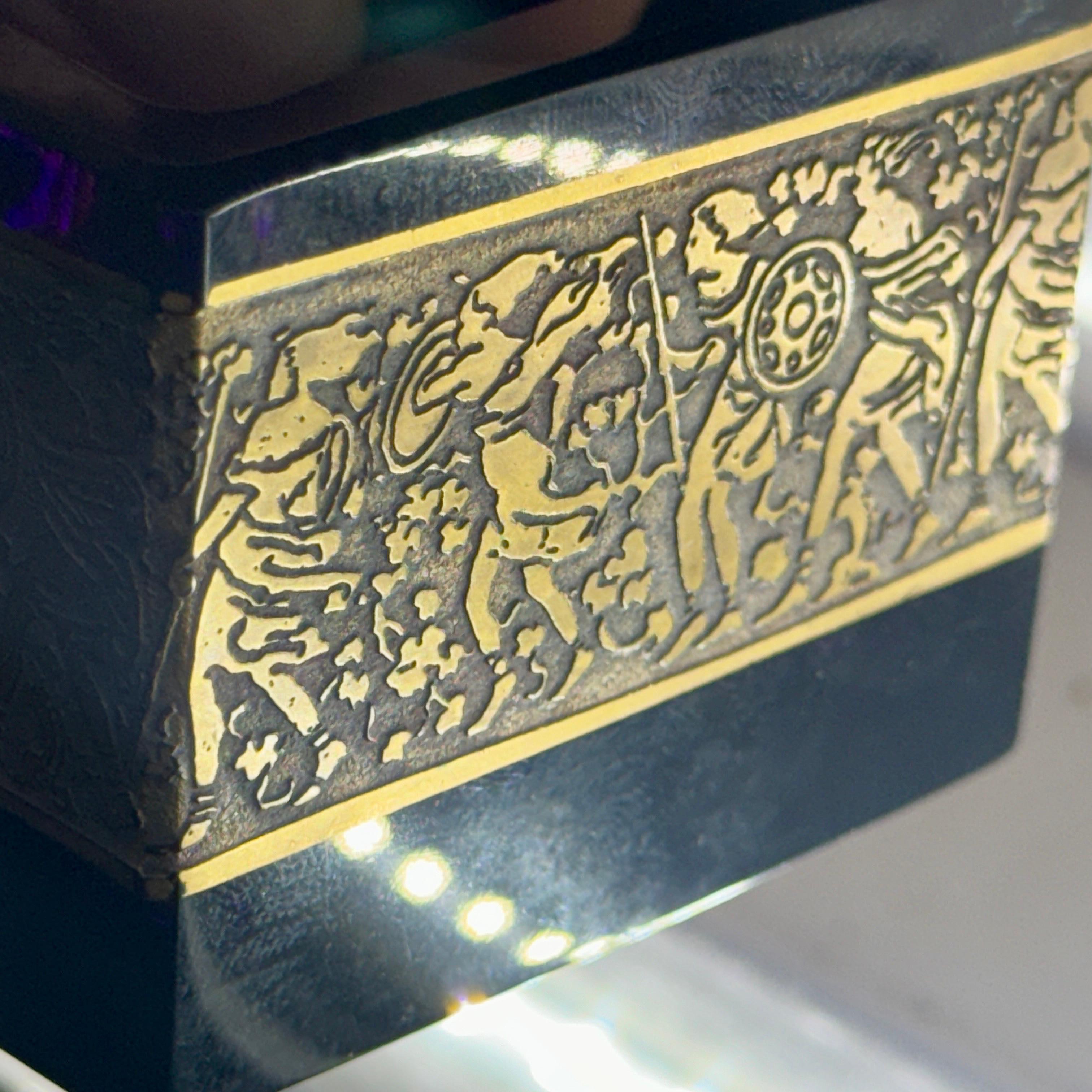 Small Rectangular Amethyst Glass Moser Karlsbad Jewelry Box, signed For Sale 1