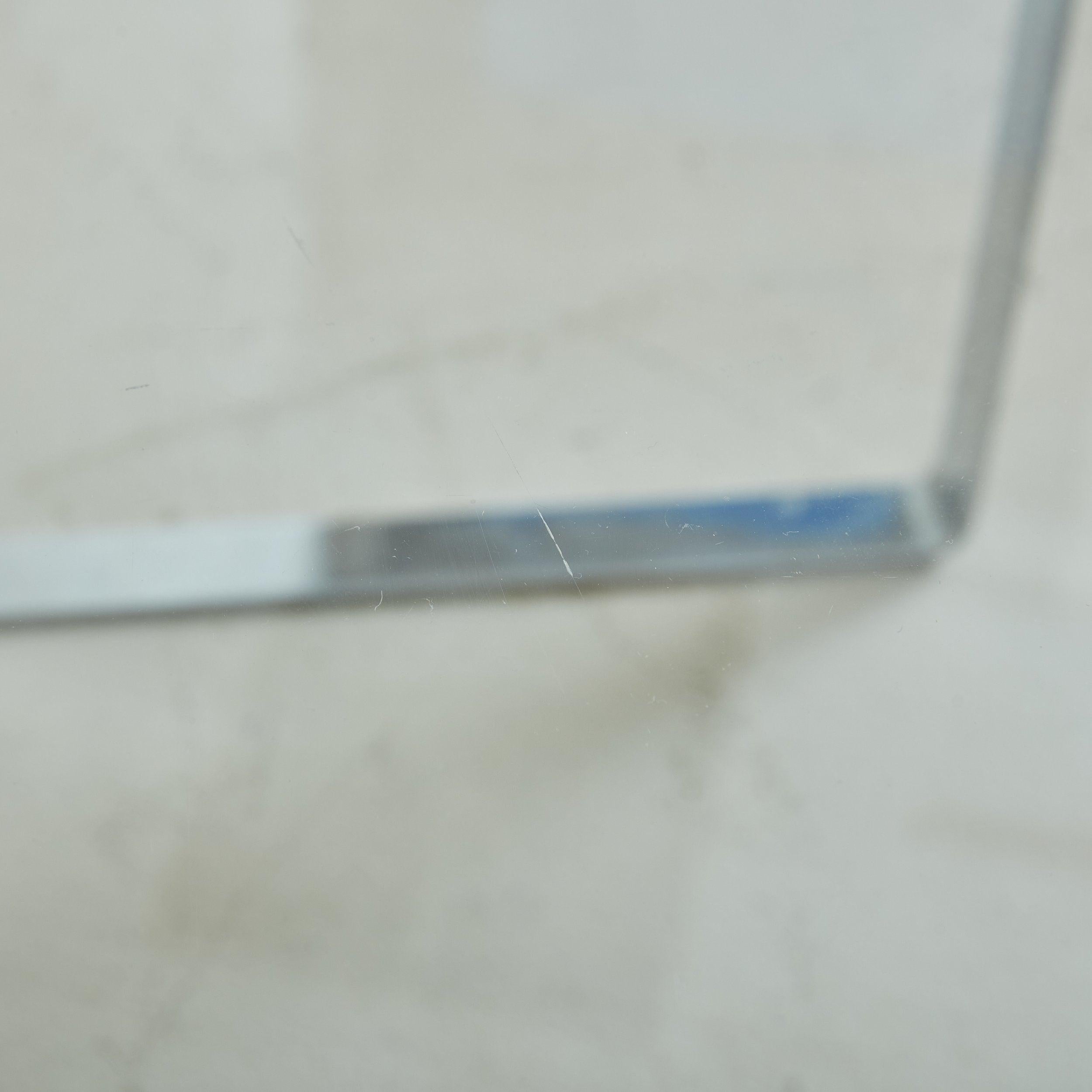 Small Rectangular Chrome + Glass Top Side Table, Denmark 20th Century 3