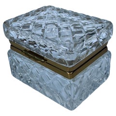 Small Rectangular Cut Glass Candis or Jewelry Box