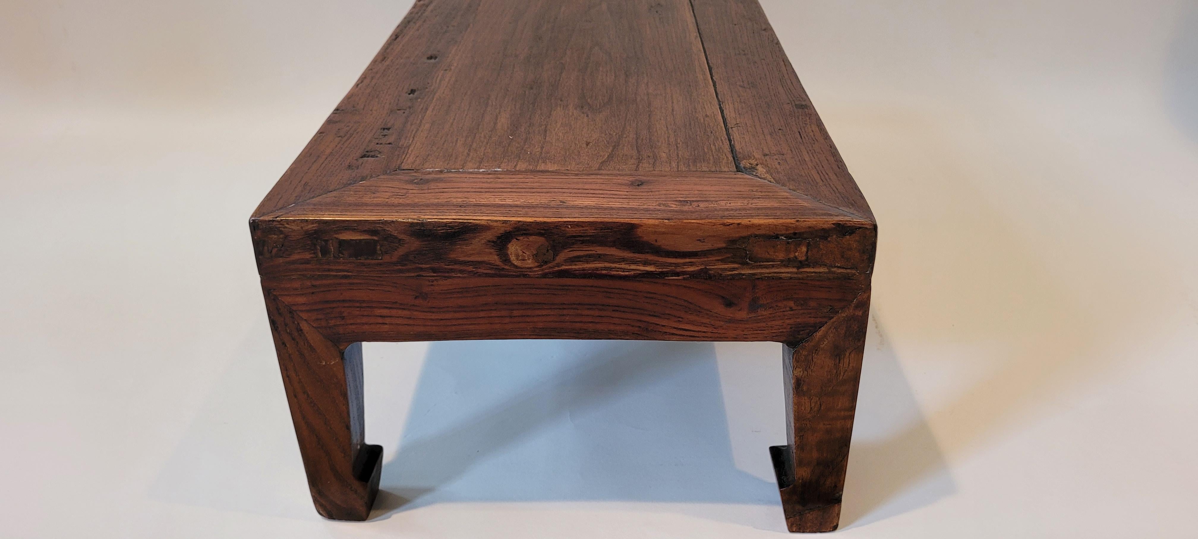 Hardwood Small Rectangular Kang Table, 19th Century For Sale