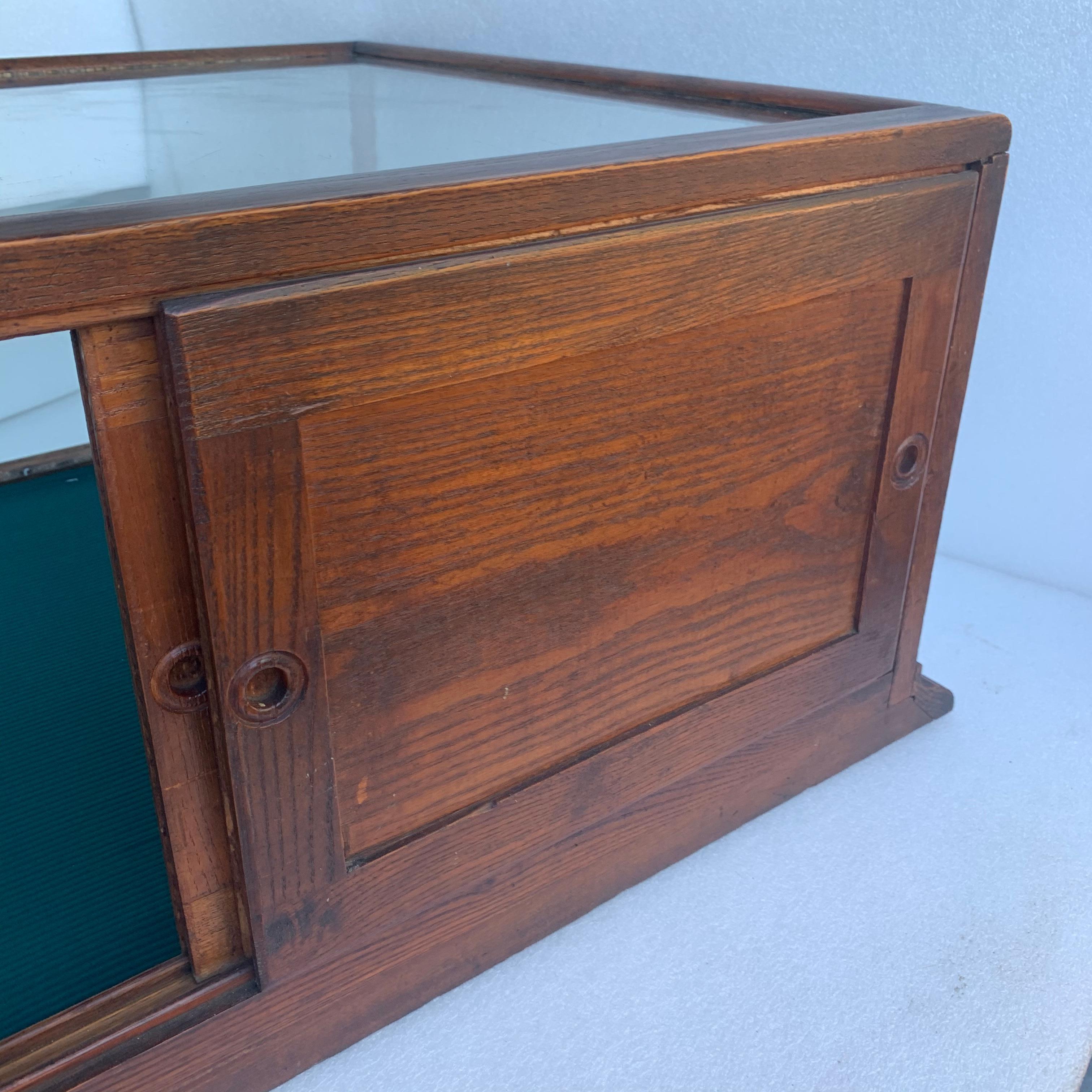 Small Rectangular Mahogany And Glass Table Display Case 6