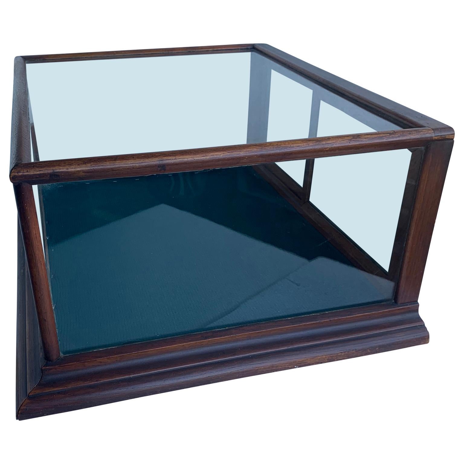 Empire Small Rectangular Mahogany And Glass Table Display Case