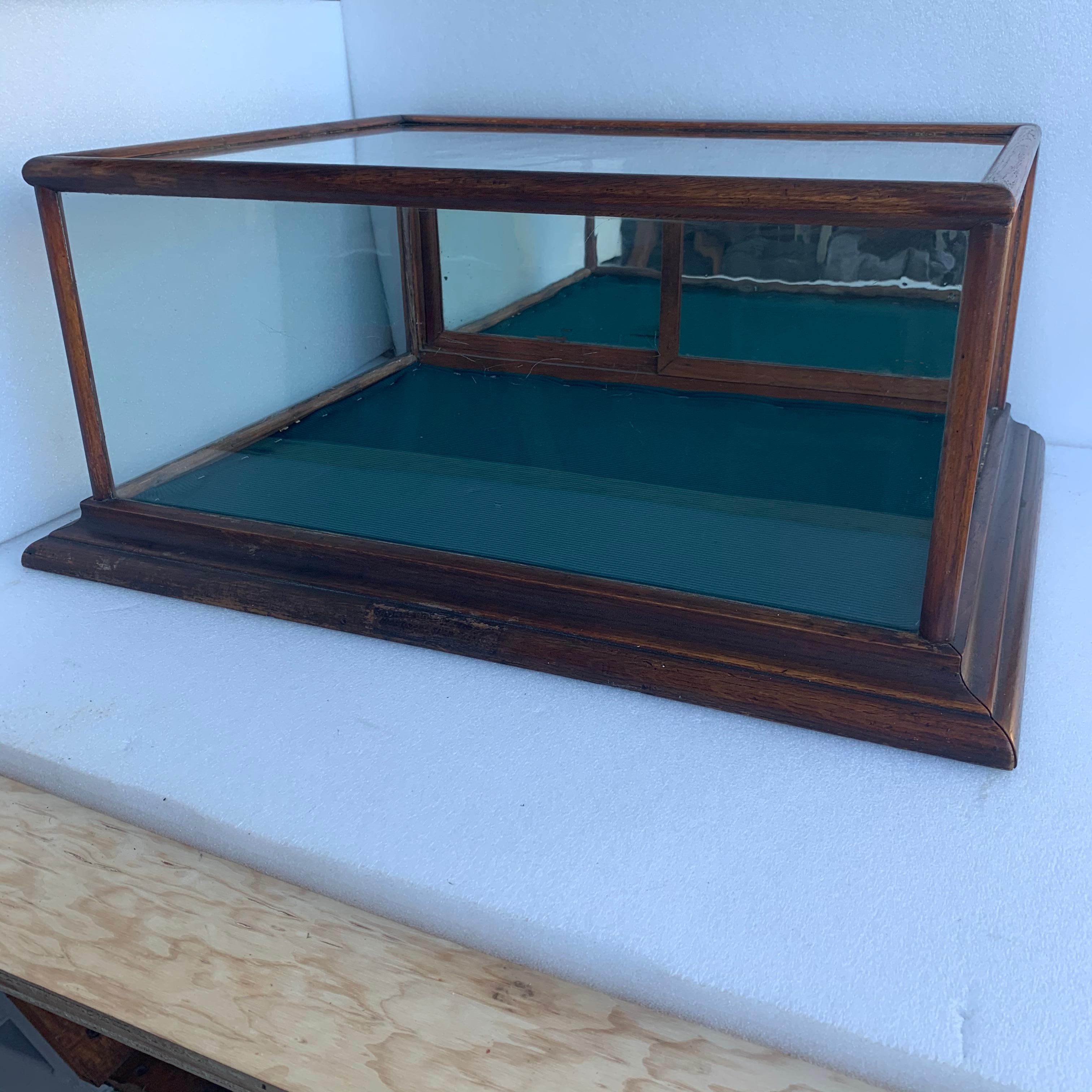 Hand-Crafted Small Rectangular Mahogany And Glass Table Display Case