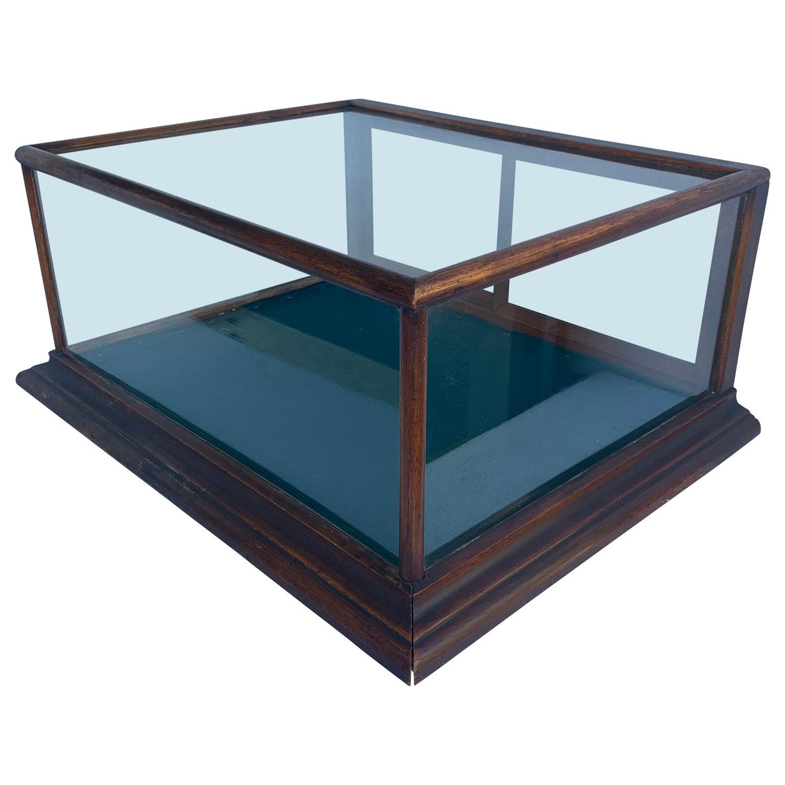 Small Rectangular Mahogany And Glass Table Display Case