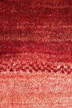 Small Red and Dark Blue Striped Contemporary Gabbeh Persian Wool Rug