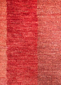 Small Red and Orange Contemporary Gabbeh Persian Wool Rug