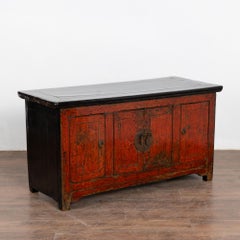 Small Red Chinese Console Sideboard, circa 1880