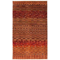 Small Red, Gold and Brown Mosaic Contemporary Gabbeh Persian Wool Rug