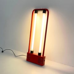 Petite lampe néon rouge de Gian N. Gigante pour Zerbetto, années 1980