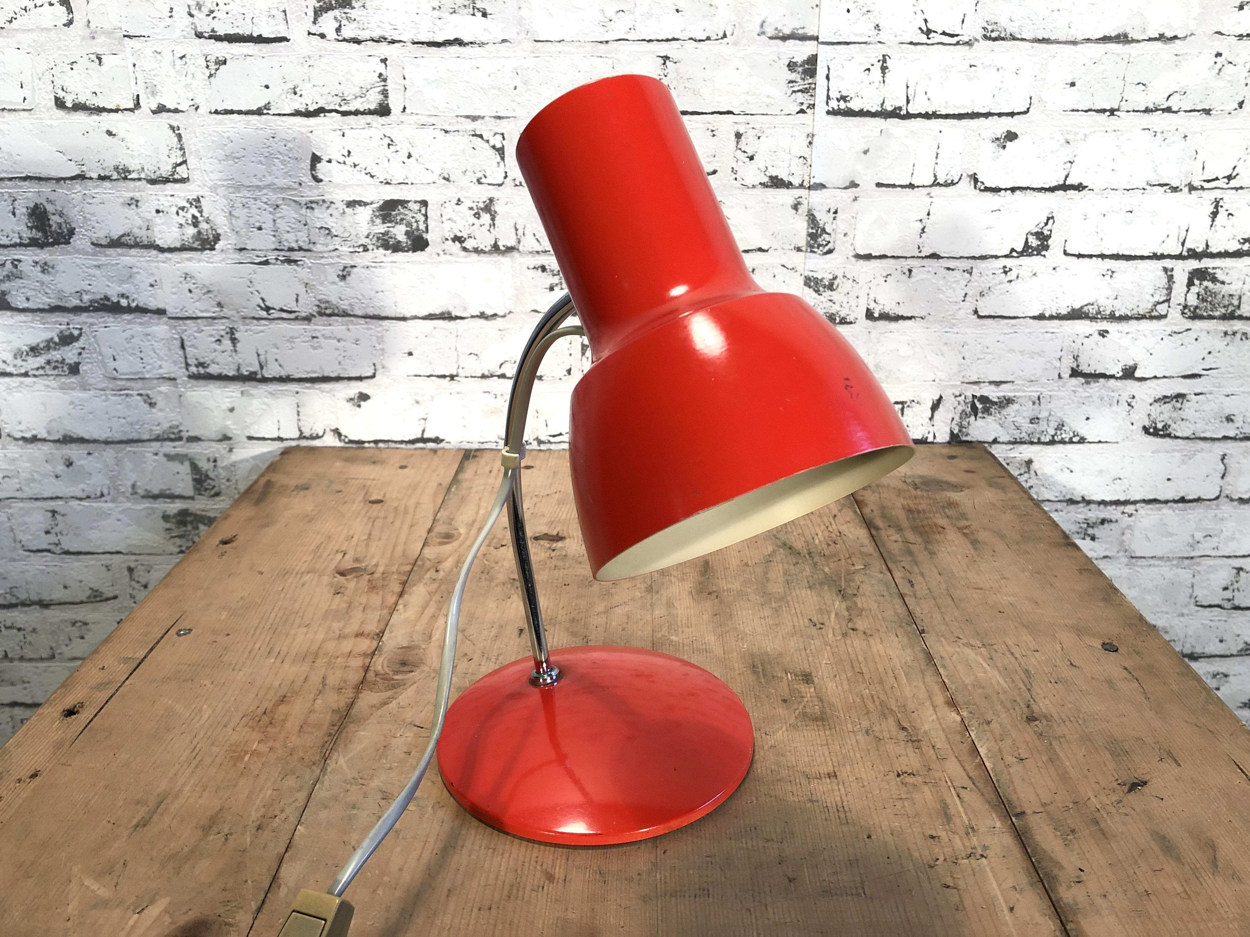 Czech Small Red Table Lamp by Josef Hurka for Napako, 1960s