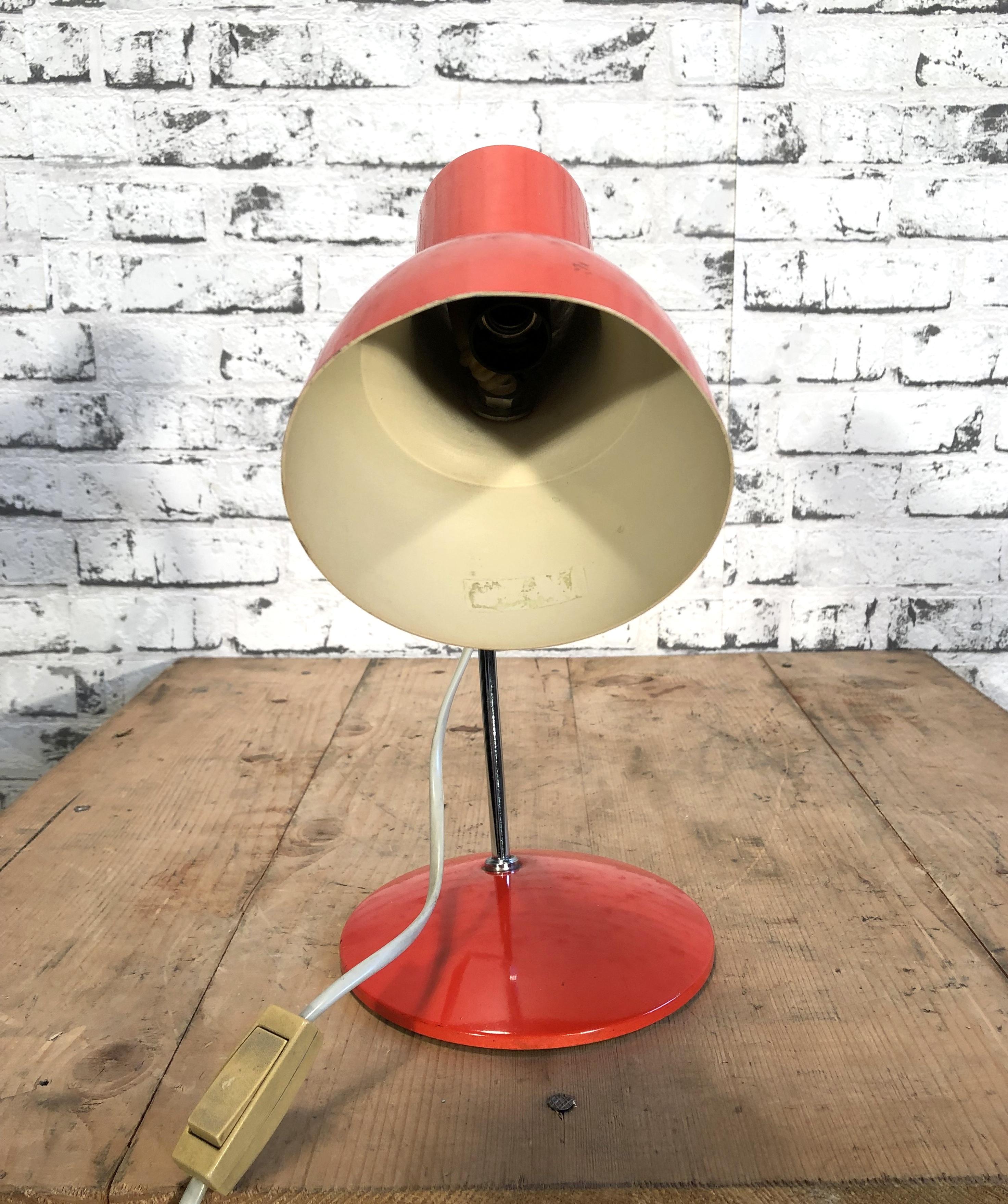 Lacquered Small Red Table Lamp by Josef Hurka for Napako, 1960s