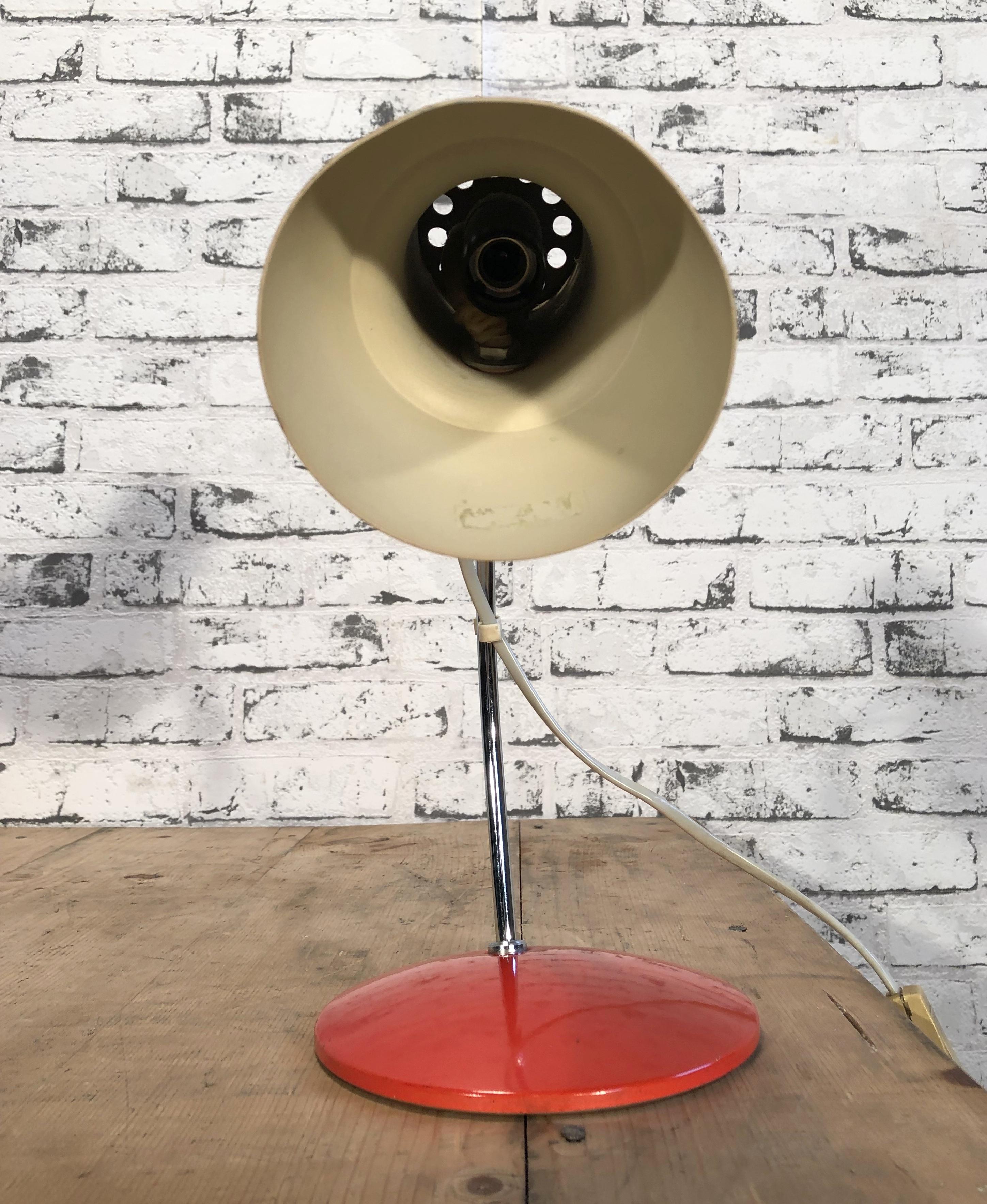 Iron Small Red Table Lamp by Josef Hurka for Napako, 1960s