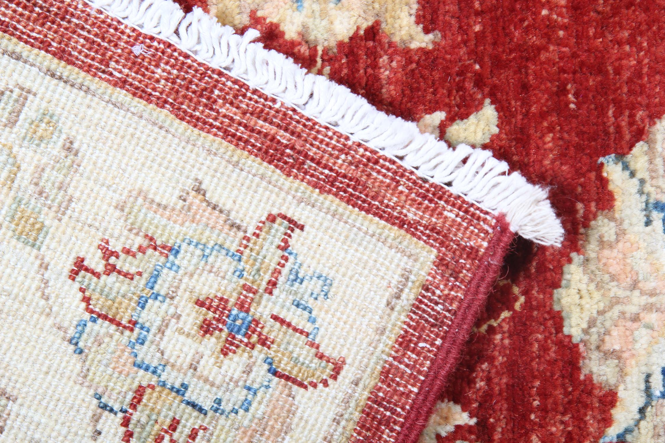 Kleiner roter Wollteppich, handgefertigter floraler Orientteppich 121x77cm Schlafzimmer Dekoration (Hollywood Regency) im Angebot