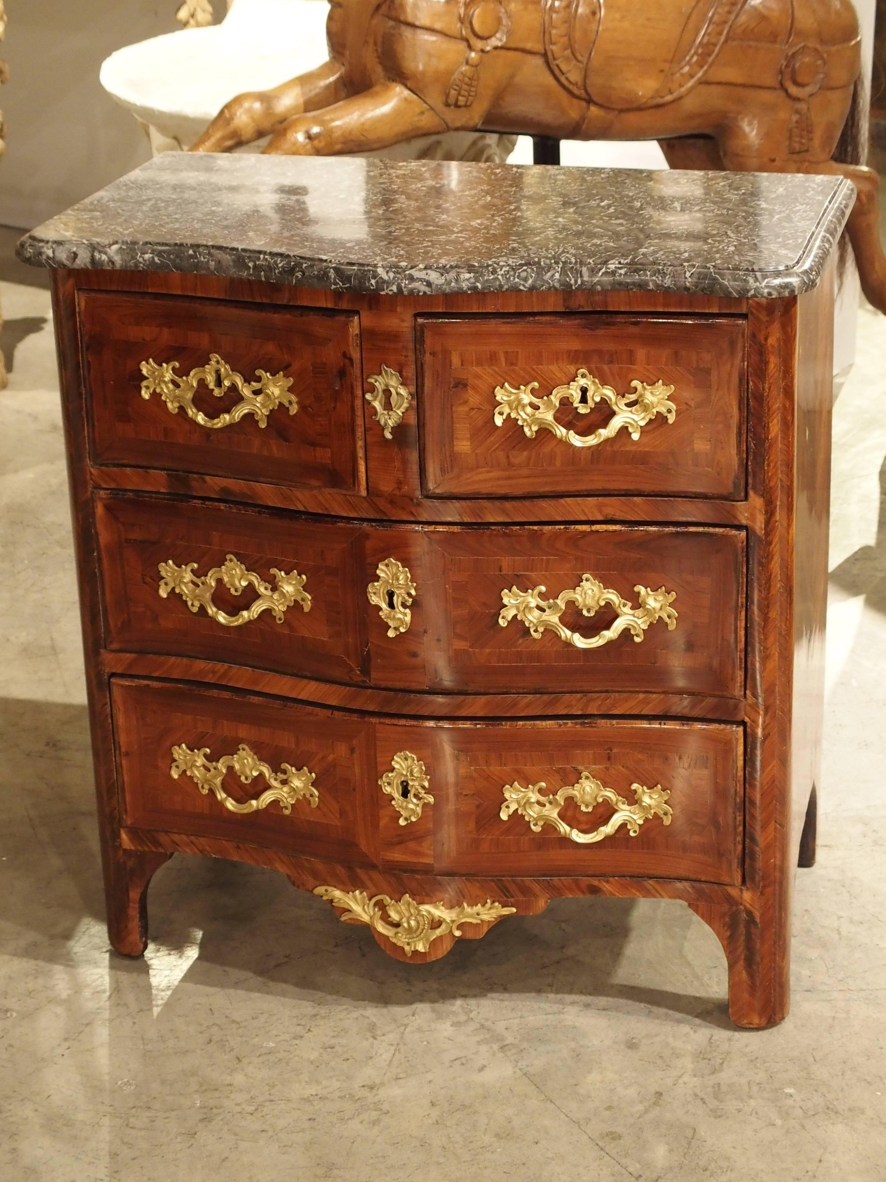 Small Regence Parquetry Commode from France, circa 1715 8