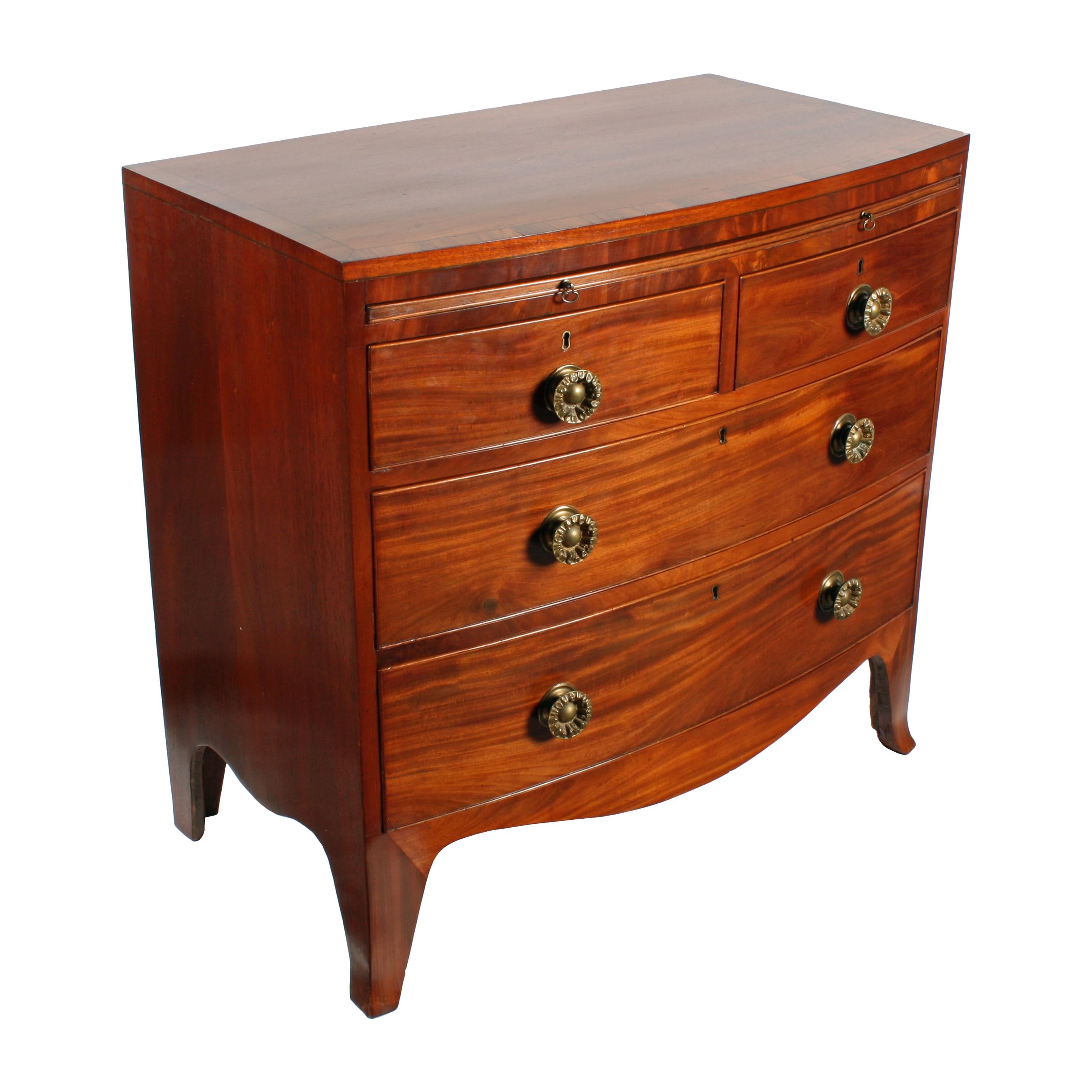 Small Regency Bow Front Chest For Sale