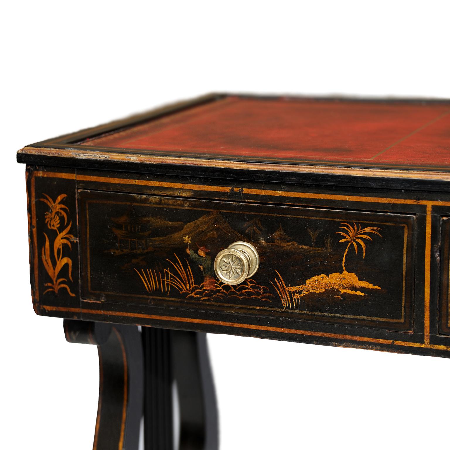 Early 19th Century Small Regency Ebonized Writing Table, circa 1815 For Sale