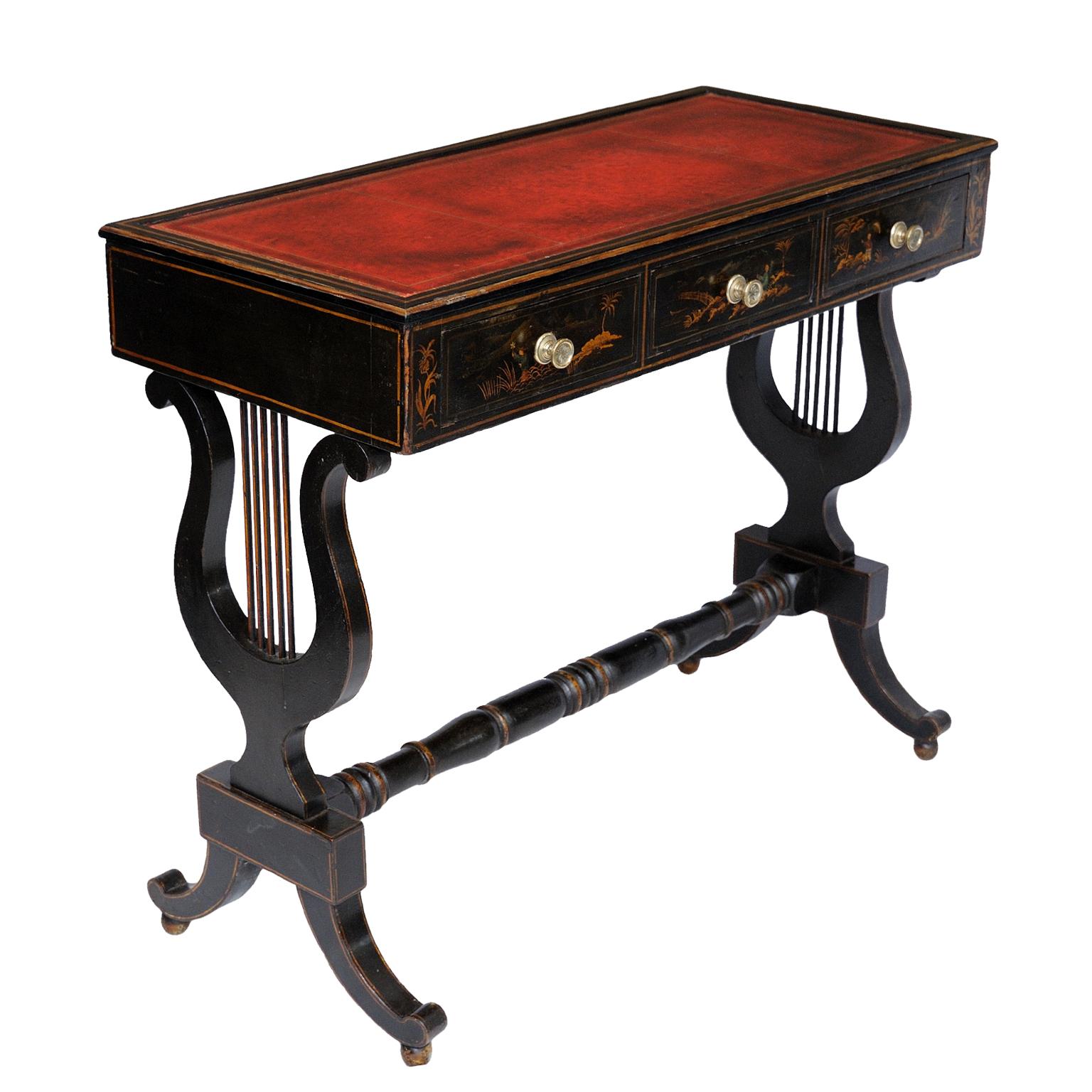 Small Regency Ebonized Writing Table, circa 1815 For Sale