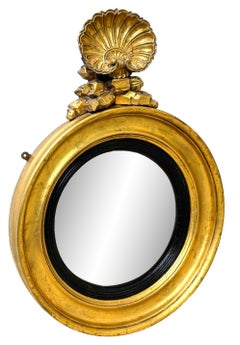 Small Regency Gilt & Gesso Convex Mirror