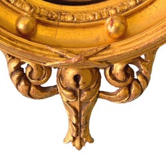 Small Regency Giltwood Convex Mirror