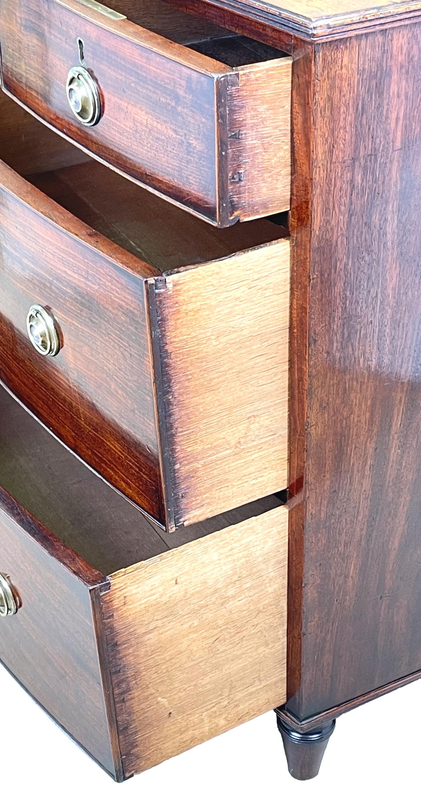 Small Regency Mahogany Bow Chest For Sale 3