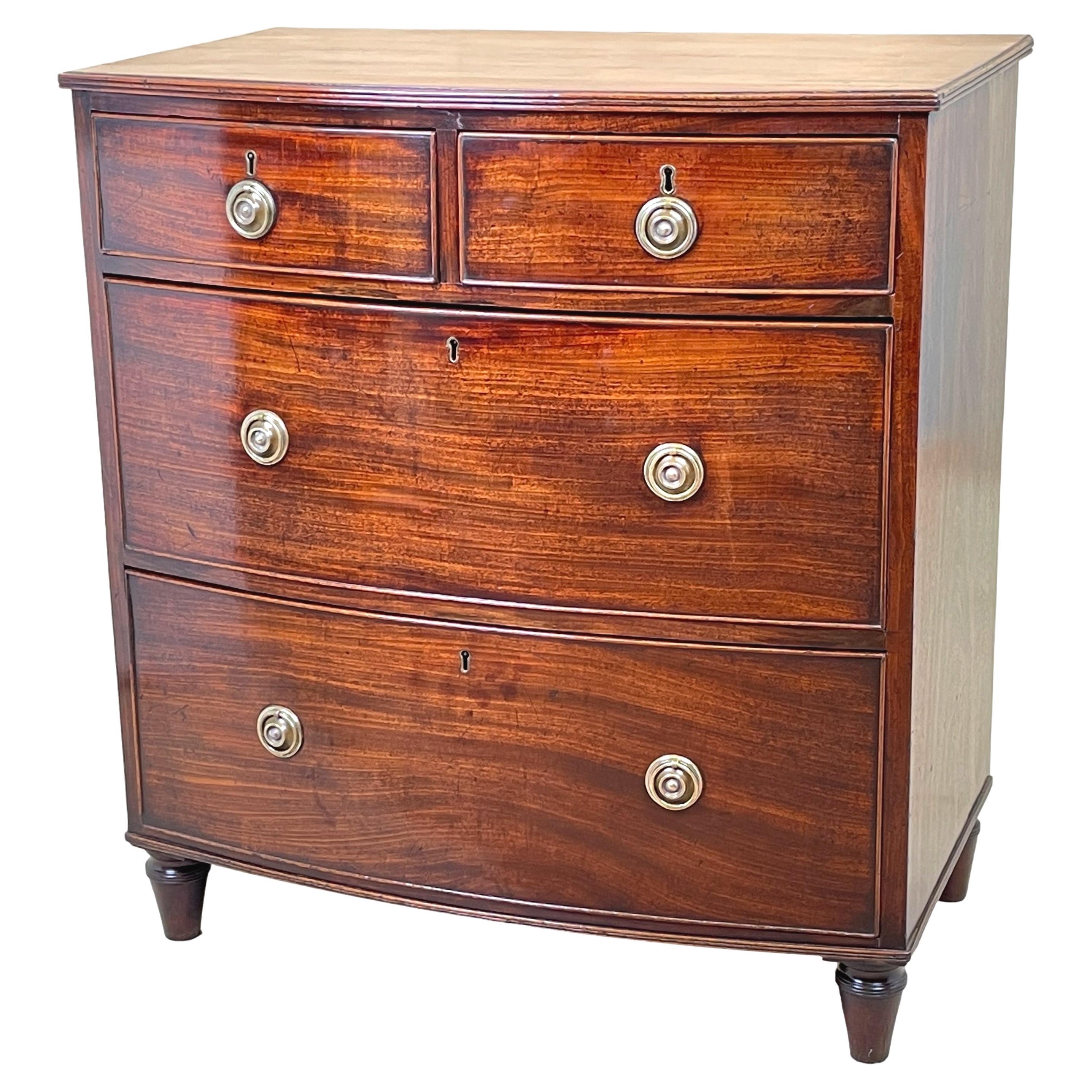Small Regency Mahogany Bow Chest For Sale
